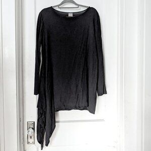 LILITH Lagenlook Asymmetric Hem Tunic Black Size XL